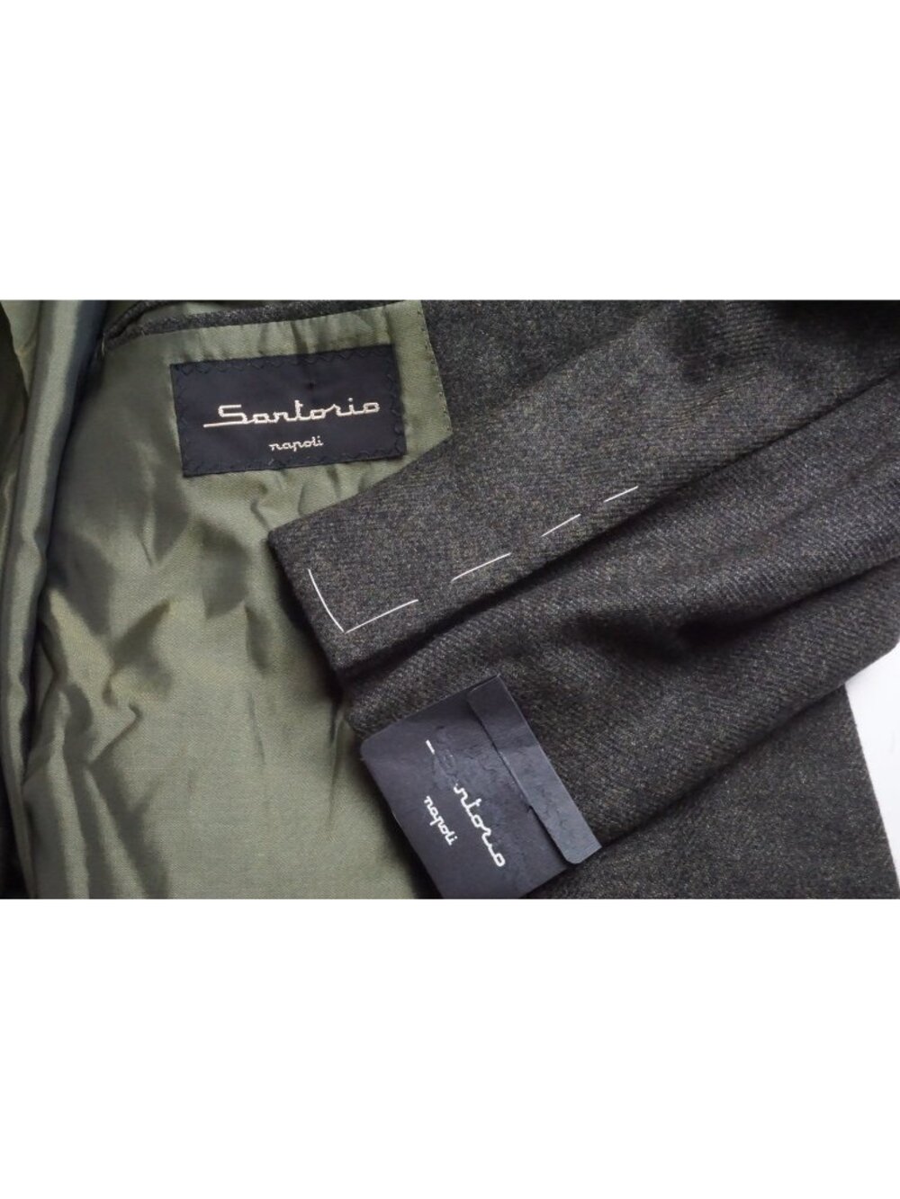 Sartorio Napoli Green 100% Cashmere Sport Coat Jacket Sz 44R US Brand New